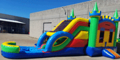 Colorful Double Slide with Pool Colorful Double Slide with Pool